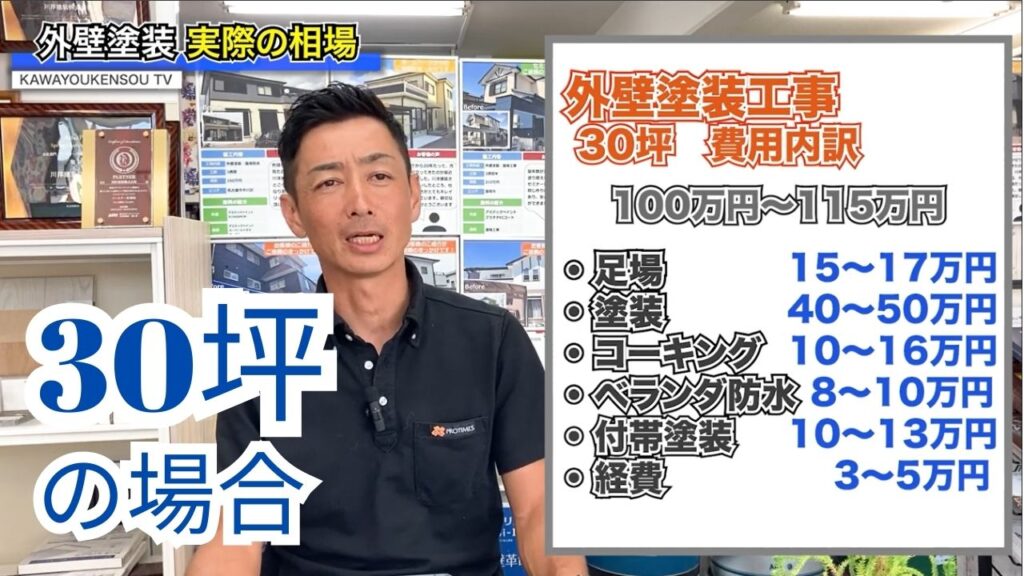 30坪の住宅で外壁塗装をおこなう場合の相場