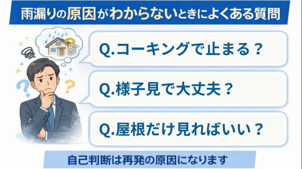 FAQ｜雨漏りの原因がわからないときによくある質問