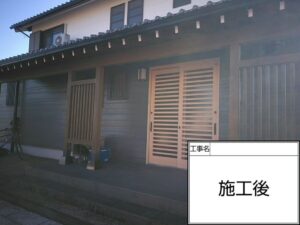 一宮市春明M様邸：付帯塗装工事：玄関部分改修