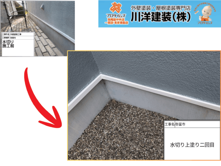 基礎水切り板金塗装(上塗り2回目)
