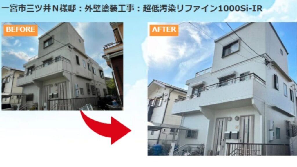 一宮市の施工事例から、外壁と防水の工事内容を見る